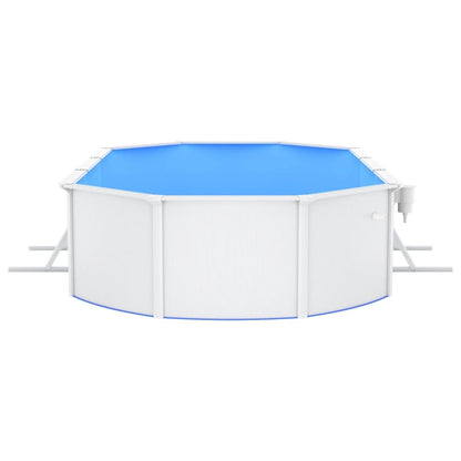 VIDAXL Piscine Ovale Avec Parois En Acier 610x360x120 Cm Blanc
