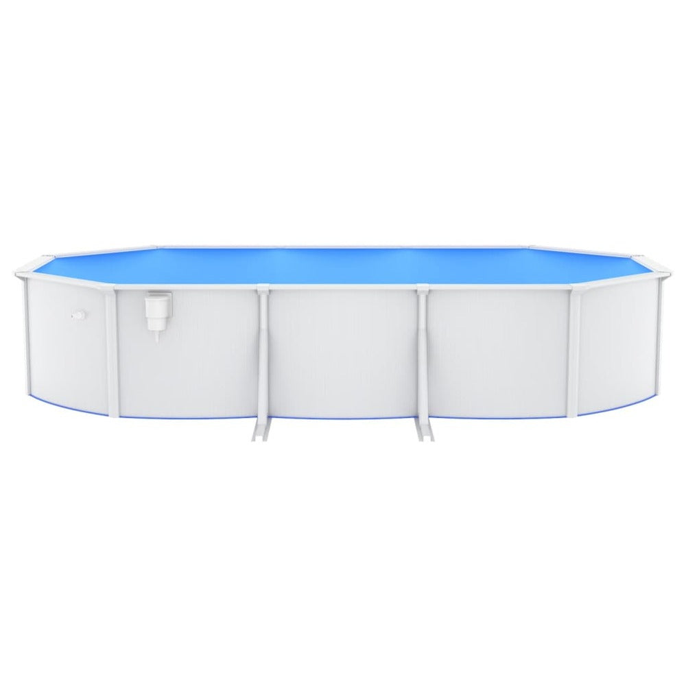 VIDAXL Piscine Ovale Avec Parois En Acier 610x360x120 Cm Blanc