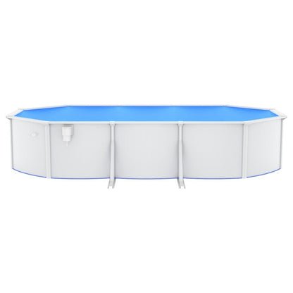 VIDAXL Piscine Ovale Avec Parois En Acier 610x360x120 Cm Blanc