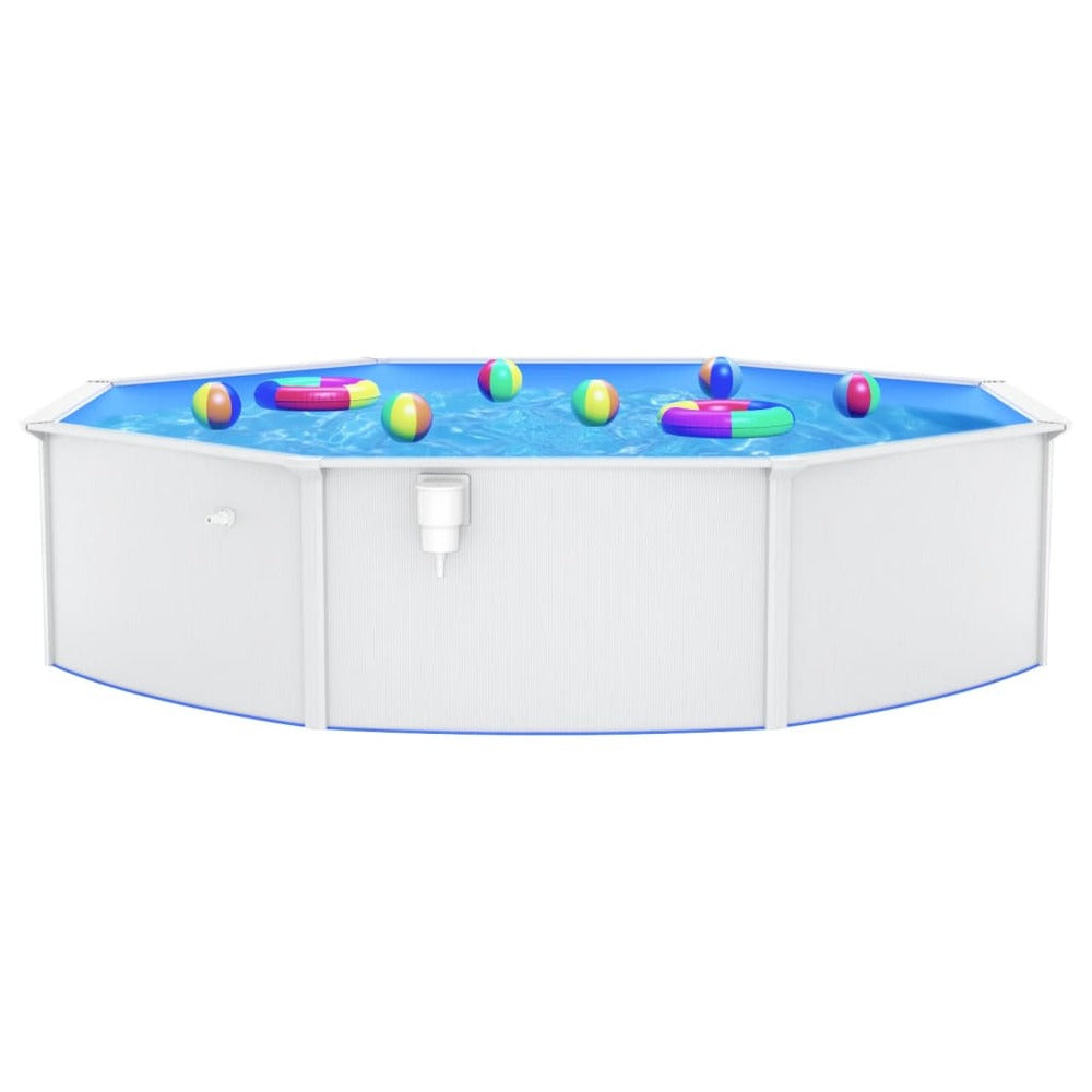 VIDAXL Piscine Ronde Avec Parois En Acier 550x120 Cm Blanc