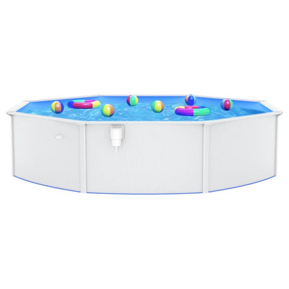 VIDAXL Piscine Ronde Avec Parois En Acier 550x120 Cm Blanc