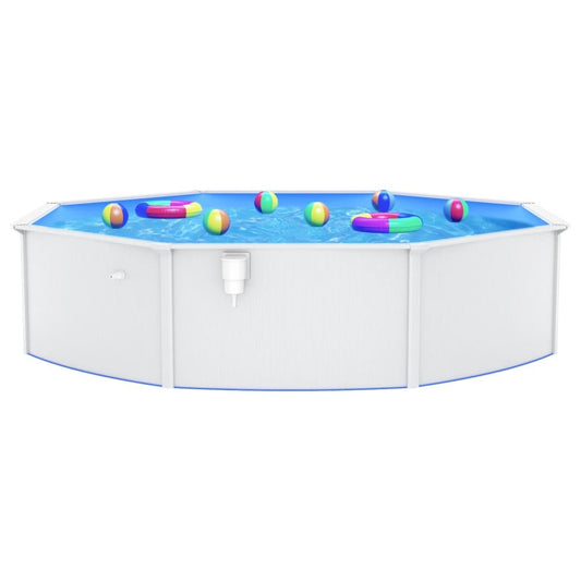 VIDAXL Piscine Ronde Avec Parois En Acier 550x120 Cm Blanc