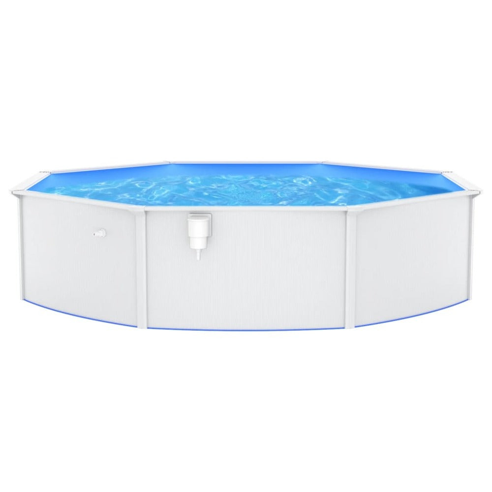 VIDAXL Piscine Ronde Avec Parois En Acier 550x120 Cm Blanc
