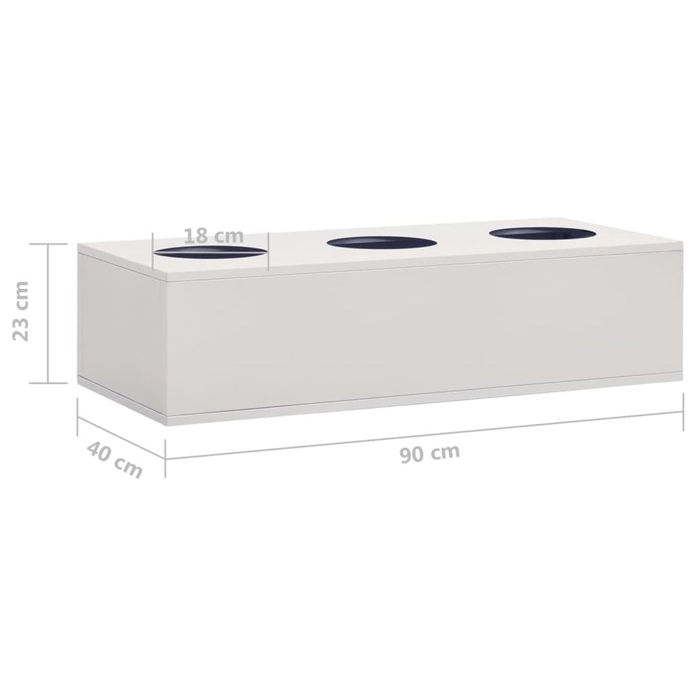 VIDAXL Boîte à Fleurs De Bureau Gris Clair 90x40x23 Cm Acier
