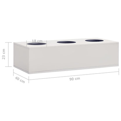VIDAXL Boîte à Fleurs De Bureau Gris Clair 90x40x23 Cm Acier