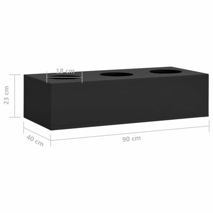 VIDAXL Boîte à Fleurs De Bureau Anthracite 90x40x23 Cm Acier