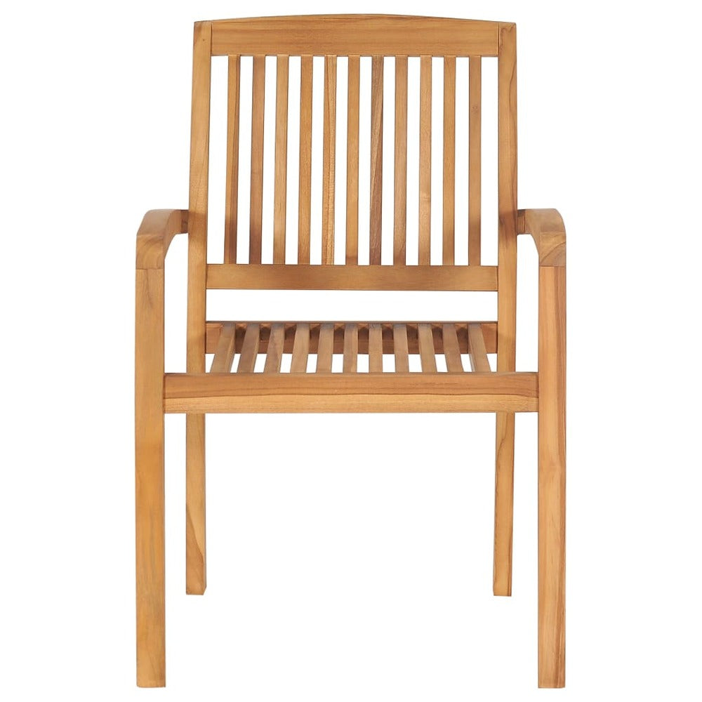 VIDAXL Chaises De Jardin Empilables Avec Coussins 6 Pcs Teck Solide
