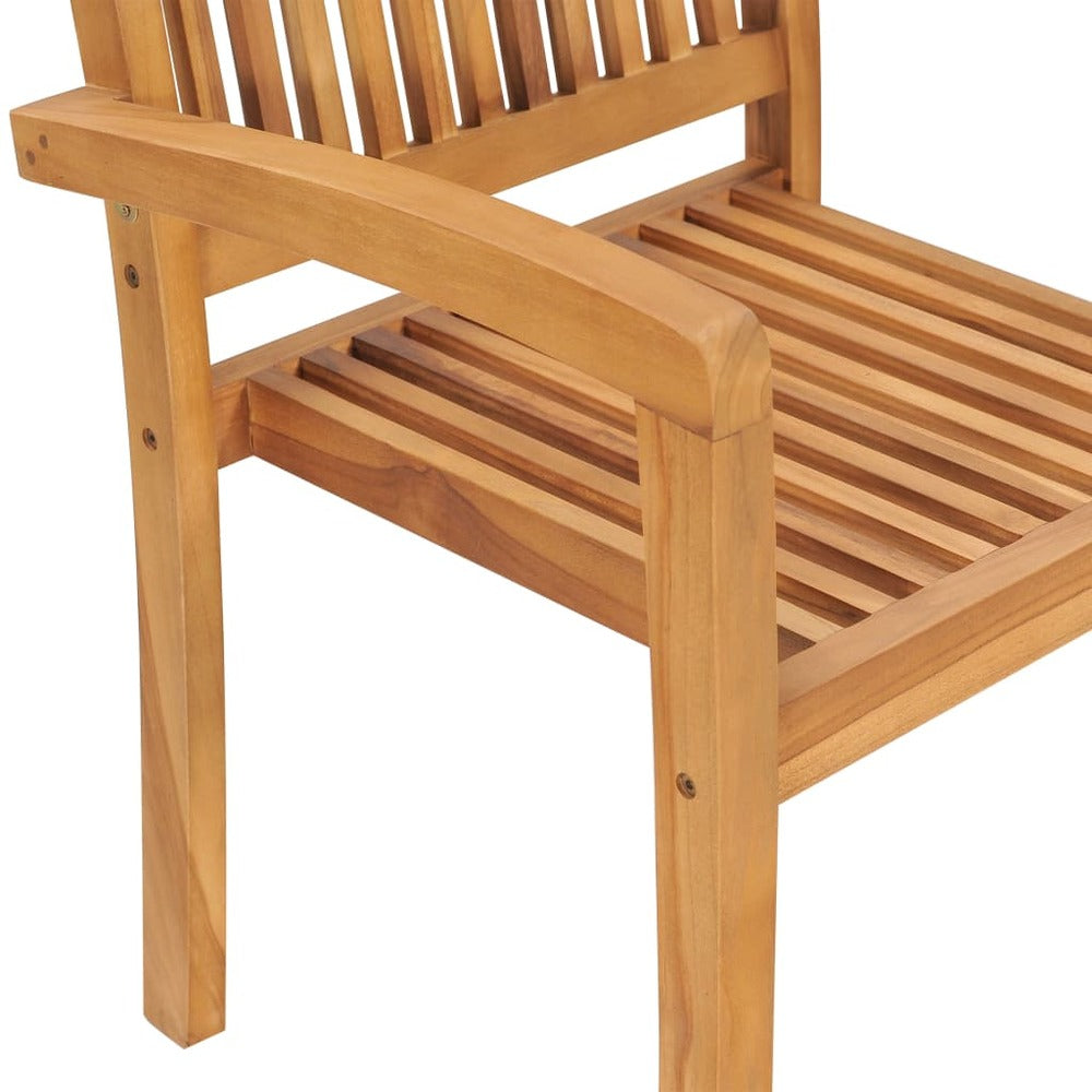 VIDAXL Chaises De Jardin Empilables Avec Coussins 6 Pcs Teck Solide