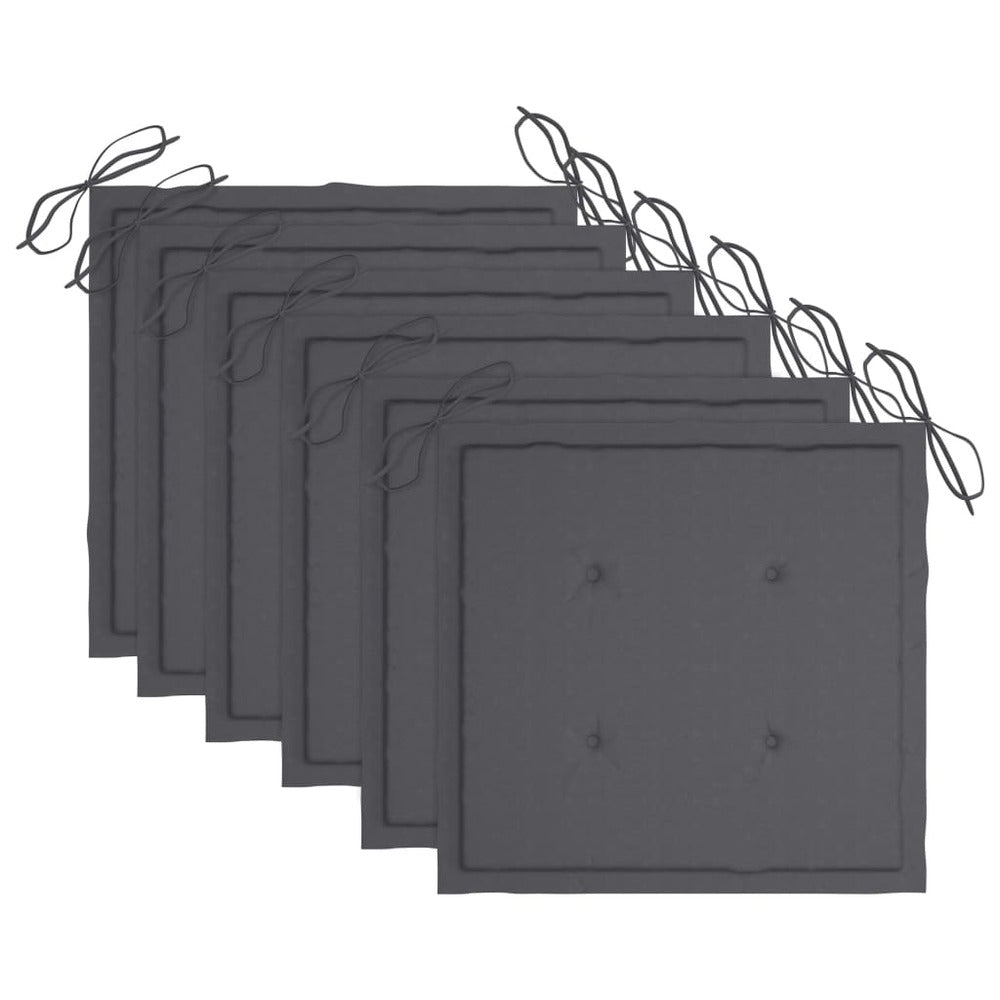 VIDAXL Chaises De Jardin Empilables Avec Coussins 6 Pcs Teck Solide