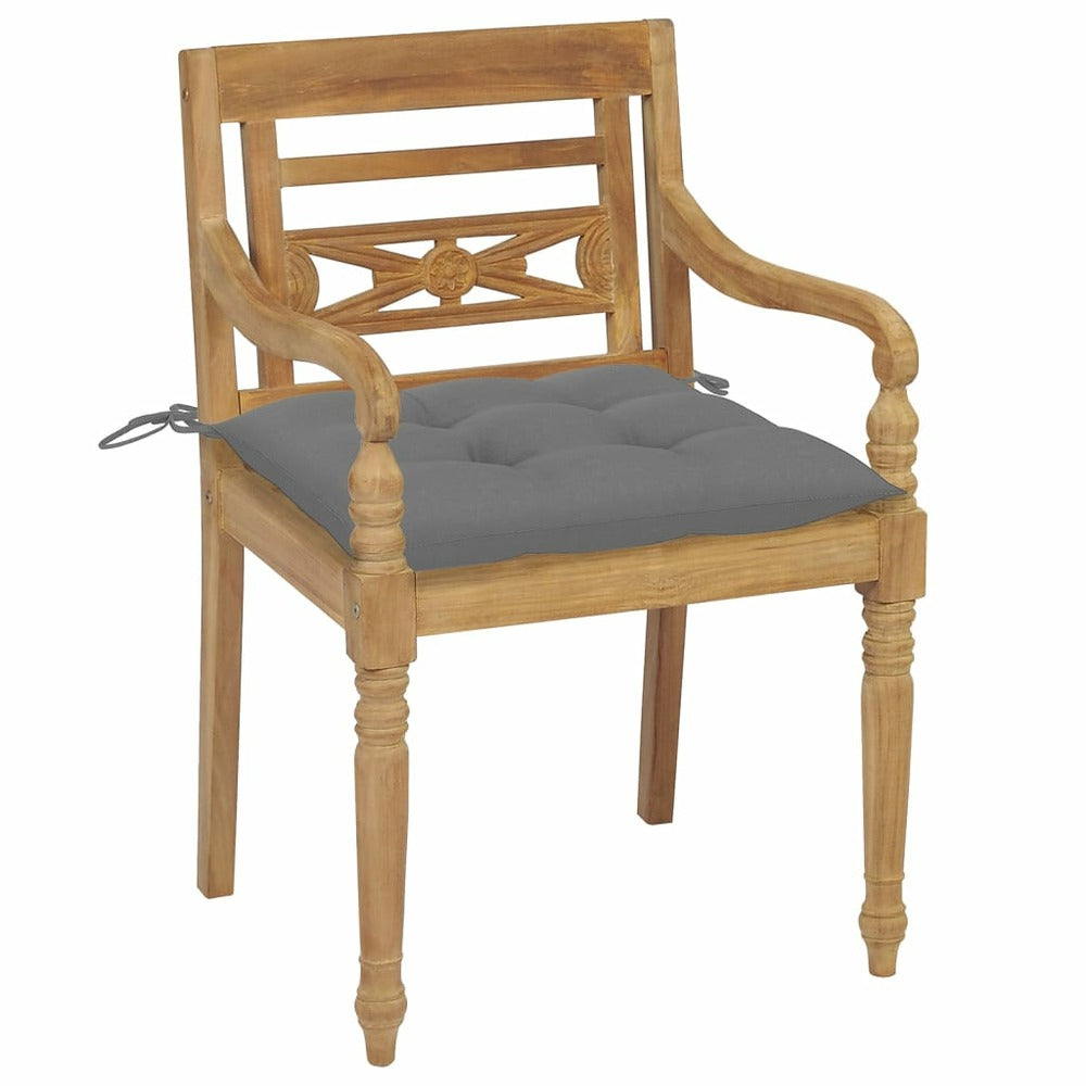 VIDAXL Chaises Batavia Avec Coussins 6 Pcs Bois De Teck Solide