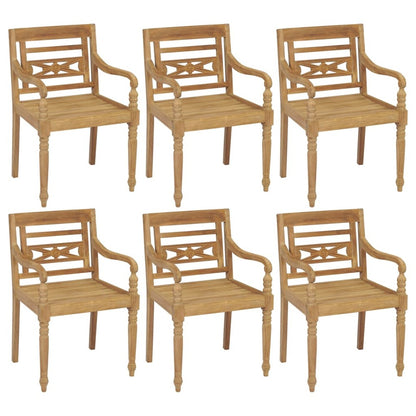 VIDAXL Chaises Batavia Avec Coussins 6 Pcs Bois De Teck Solide