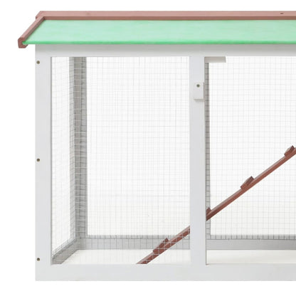 VIDAXL Clapier Large D'extérieur Marron Et Blanc 145x45x85 Cm Bois