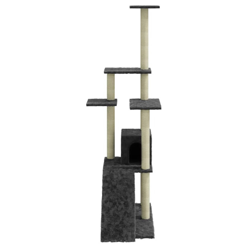 VIDAXL Arbre à Chat Avec Griffoirs En Sisal Gris Foncé 155 Cm