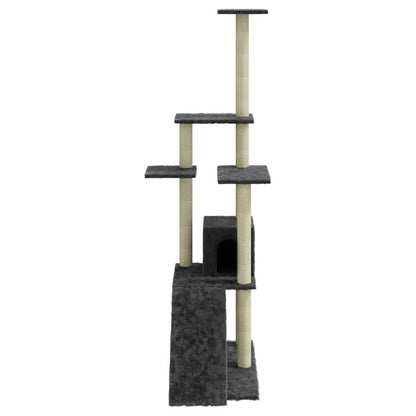 VIDAXL Arbre à Chat Avec Griffoirs En Sisal Gris Foncé 155 Cm
