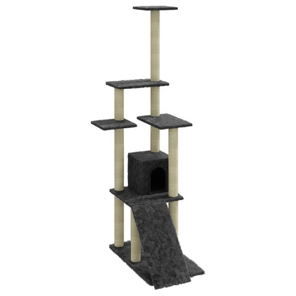 VIDAXL Arbre à Chat Avec Griffoirs En Sisal Gris Foncé 155 Cm
