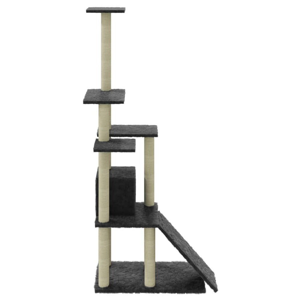 VIDAXL Arbre à Chat Avec Griffoirs En Sisal Gris Foncé 155 Cm
