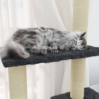 VIDAXL Arbre à Chat Avec Griffoirs En Sisal Gris Foncé 155 Cm