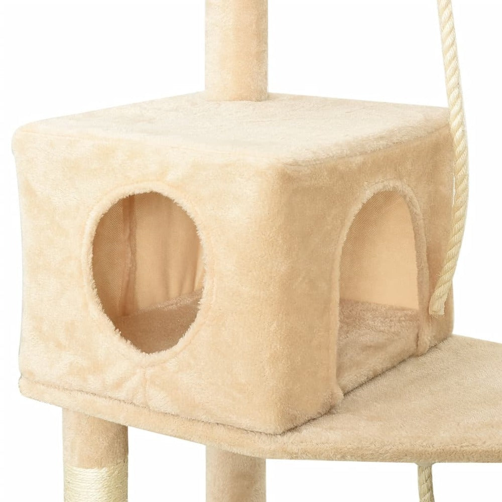 VIDAXL Arbre à Chat Avec Griffoirs En Sisal Beige 191 Cm