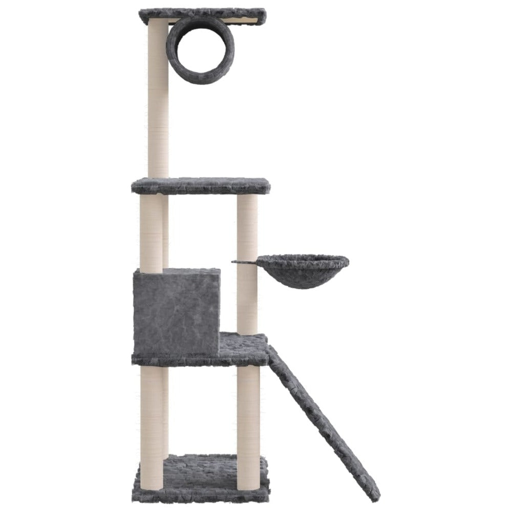VIDAXL Arbre à Chat Avec Griffoirs En Sisal Gris Foncé 131 Cm