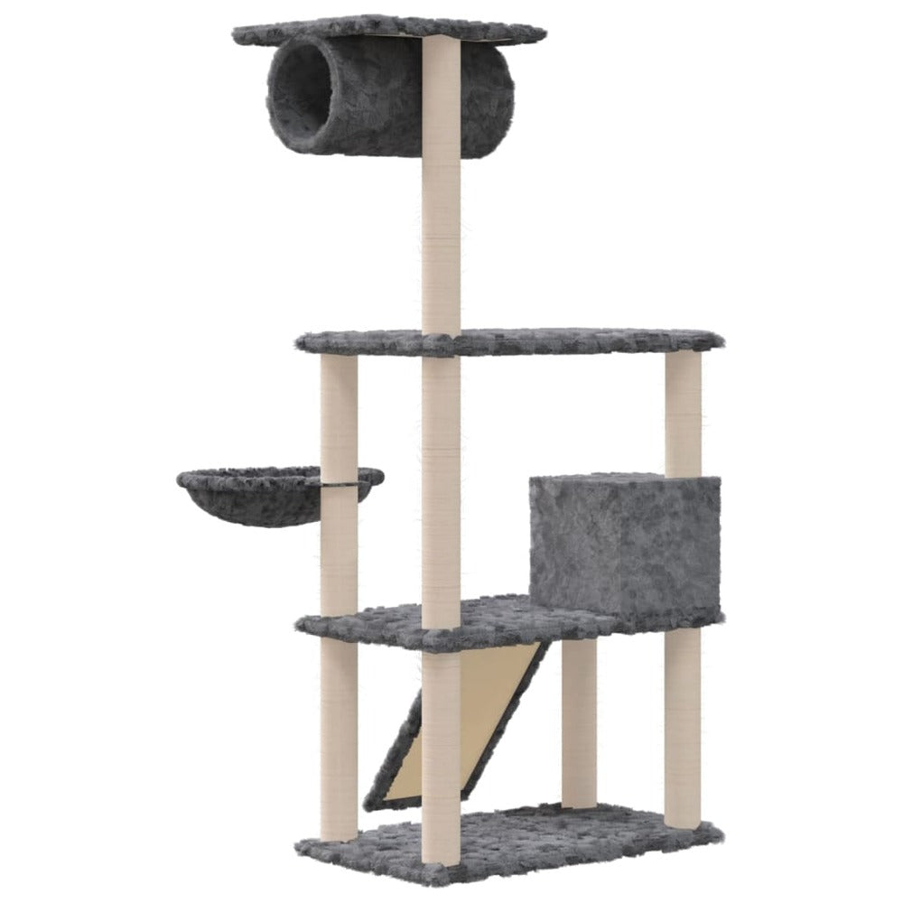 VIDAXL Arbre à Chat Avec Griffoirs En Sisal Gris Foncé 131 Cm