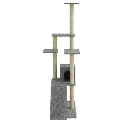 VIDAXL Arbre à Chat Avec Griffoirs En Sisal Gris Clair 155 Cm