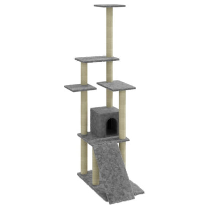 VIDAXL Arbre à Chat Avec Griffoirs En Sisal Gris Clair 155 Cm