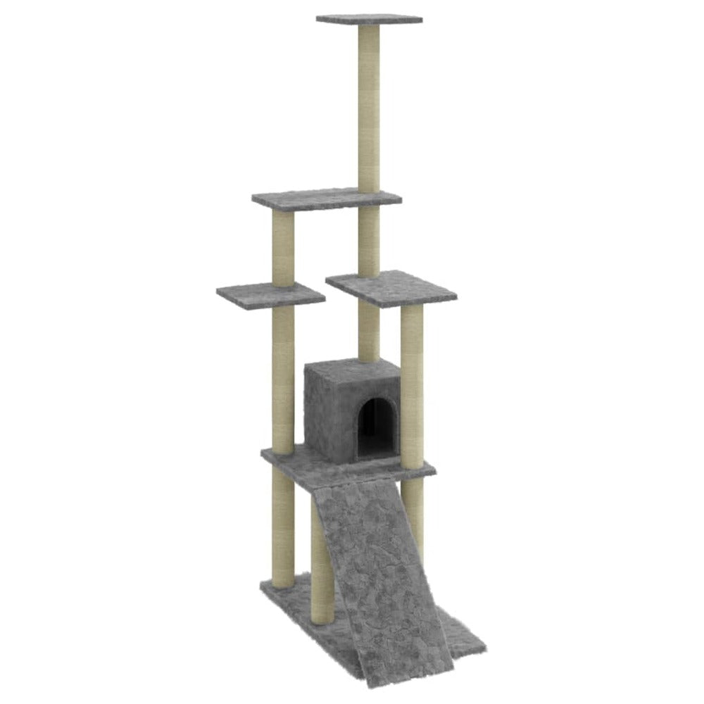 VIDAXL Arbre à Chat Avec Griffoirs En Sisal Gris Clair 155 Cm