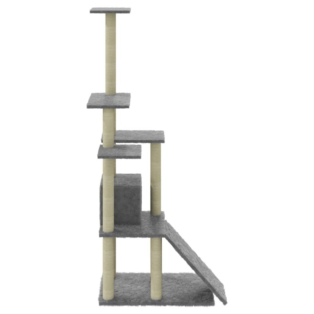 VIDAXL Arbre à Chat Avec Griffoirs En Sisal Gris Clair 155 Cm