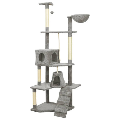 VIDAXL Arbre à Chat Avec Griffoirs En Sisal Gris Clair 191 Cm