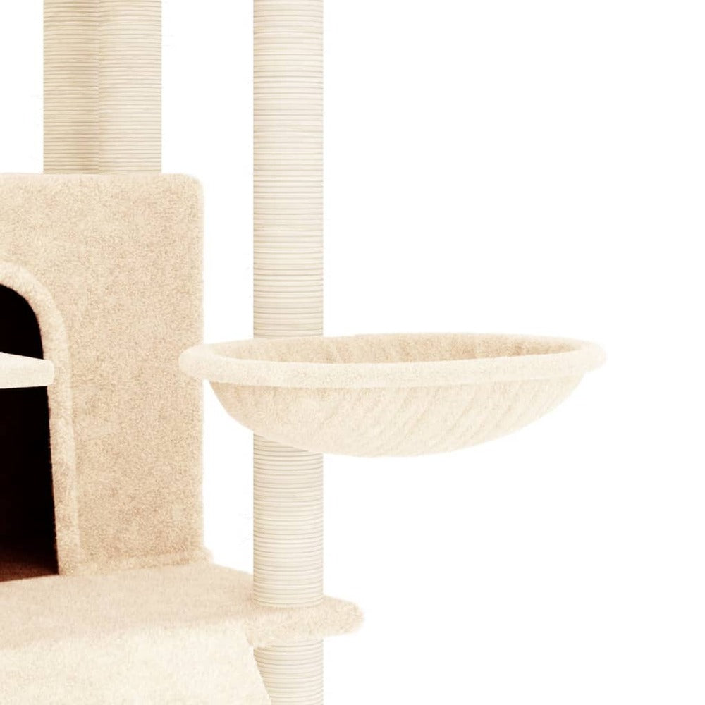 VIDAXL Arbre à Chat Avec Griffoirs En Sisal Crème 154 Cm