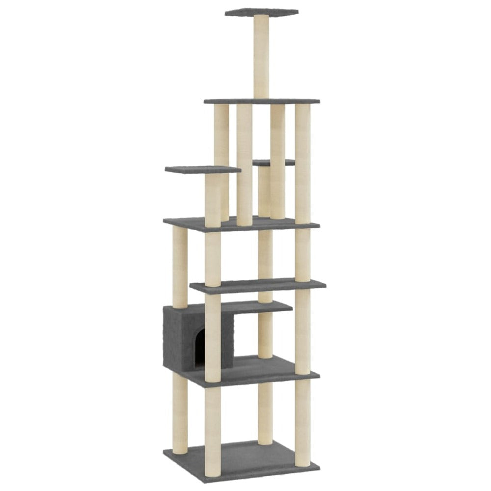VIDAXL Arbre à Chat Avec Griffoirs En Sisal Gris Foncé 183 Cm
