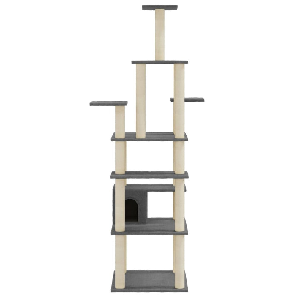 VIDAXL Arbre à Chat Avec Griffoirs En Sisal Gris Foncé 183 Cm