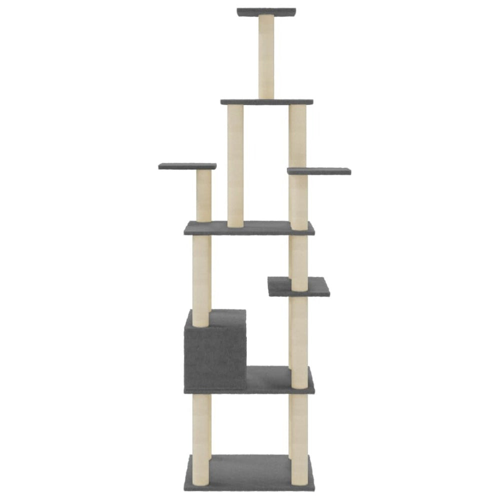 VIDAXL Arbre à Chat Avec Griffoirs En Sisal Gris Foncé 183 Cm