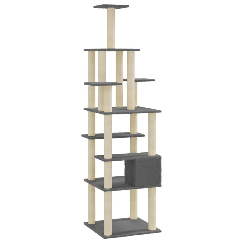 VIDAXL Arbre à Chat Avec Griffoirs En Sisal Gris Foncé 183 Cm