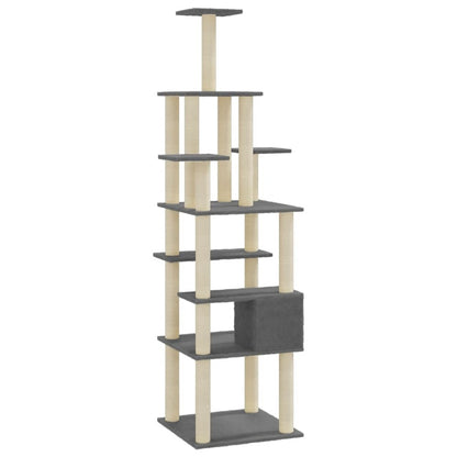 VIDAXL Arbre à Chat Avec Griffoirs En Sisal Gris Foncé 183 Cm