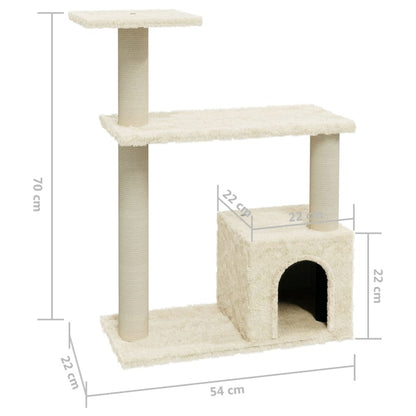 VIDAXL Arbre à Chat Avec Griffoirs En Sisal Crème 70 Cm
