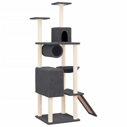 VIDAXL Arbre à Chat Avec Griffoirs En Sisal Gris Foncé 168 Cm