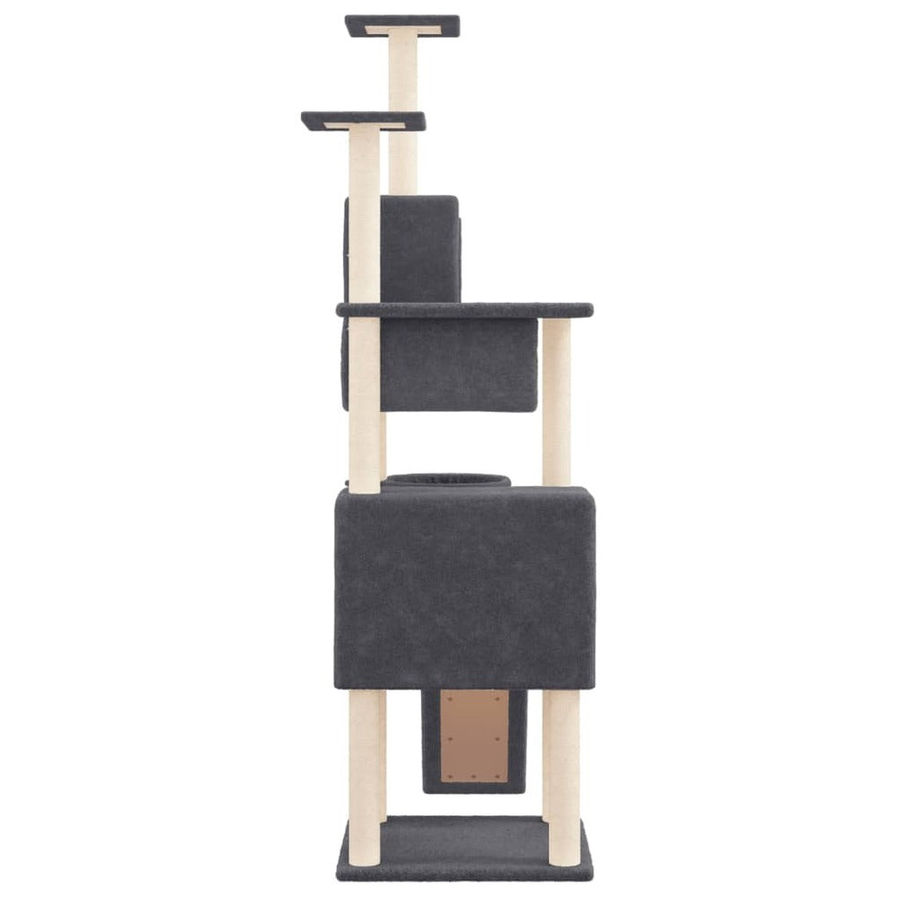 VIDAXL Arbre à Chat Avec Griffoirs En Sisal Gris Foncé 168 Cm