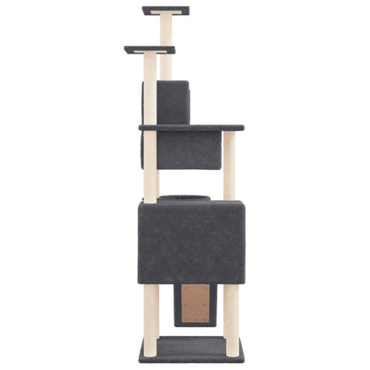 VIDAXL Arbre à Chat Avec Griffoirs En Sisal Gris Foncé 168 Cm