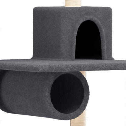 VIDAXL Arbre à Chat Avec Griffoirs En Sisal Gris Foncé 168 Cm