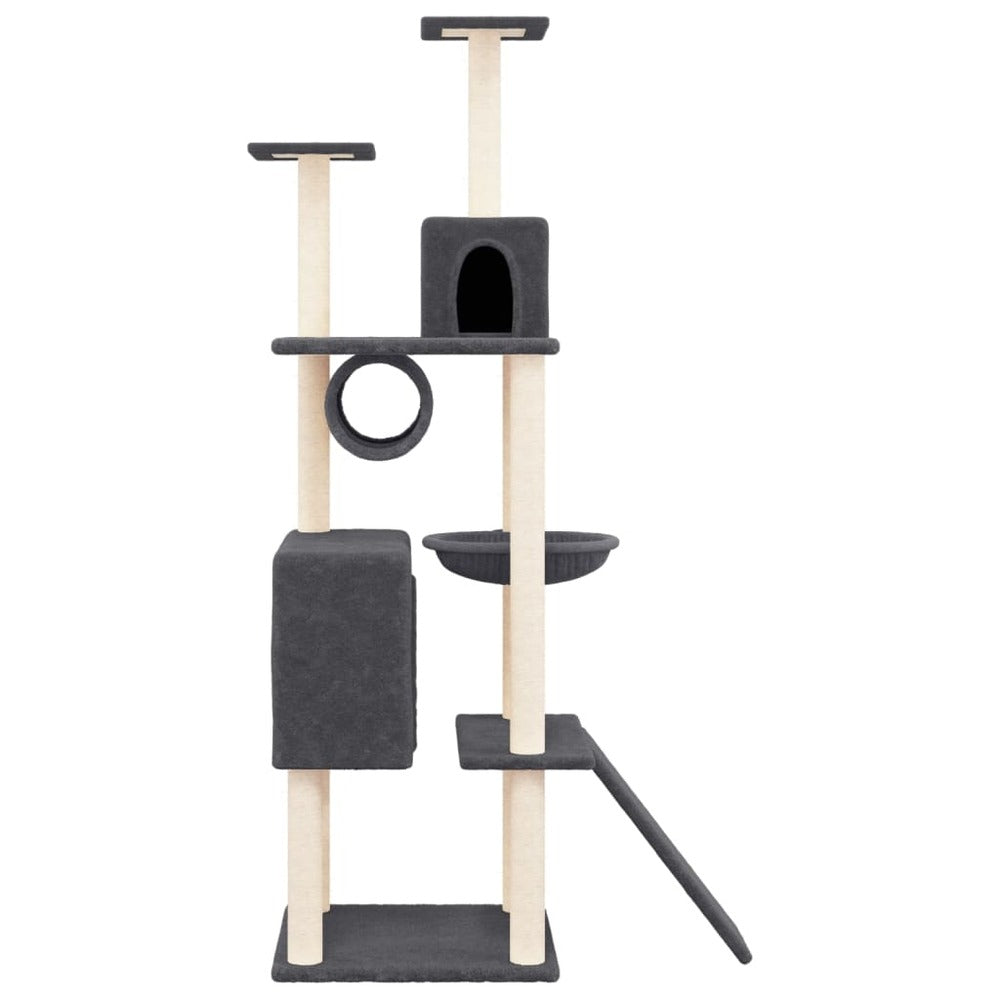 VIDAXL Arbre à Chat Avec Griffoirs En Sisal Gris Foncé 168 Cm