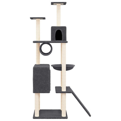 VIDAXL Arbre à Chat Avec Griffoirs En Sisal Gris Foncé 168 Cm