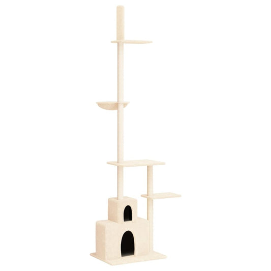 VIDAXL Arbre à Chat Du Sol Au Plafond Crème 250,5-276,5 Cm