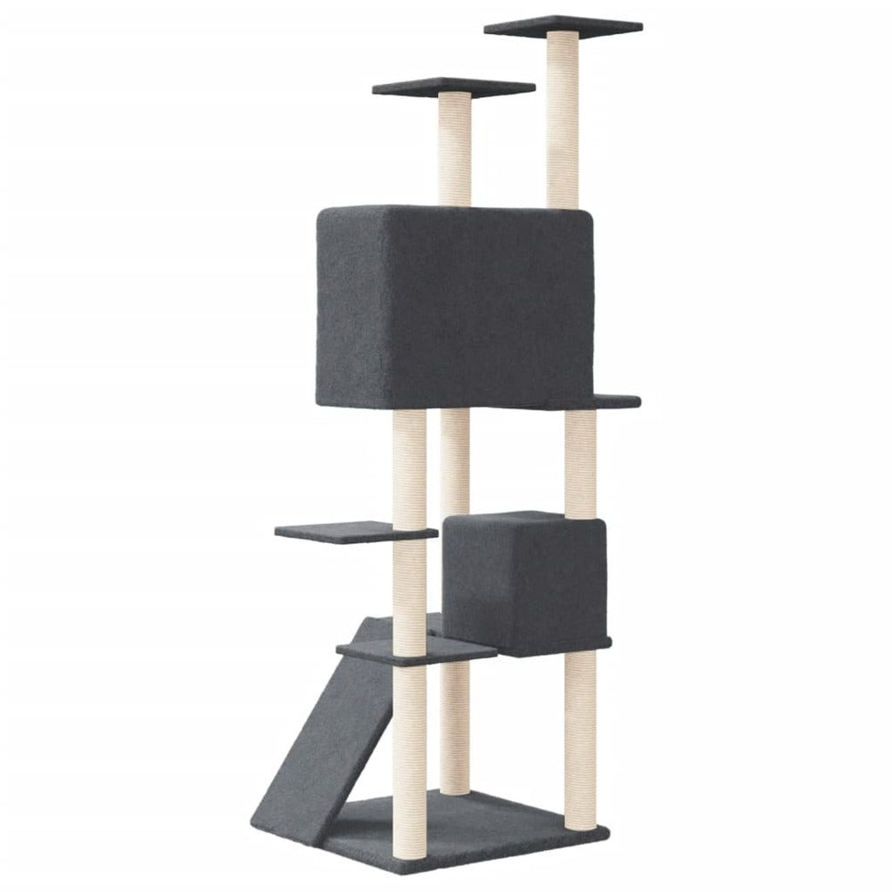 VIDAXL Arbre à Chat Avec Griffoirs En Sisal Gris Foncé 153 Cm