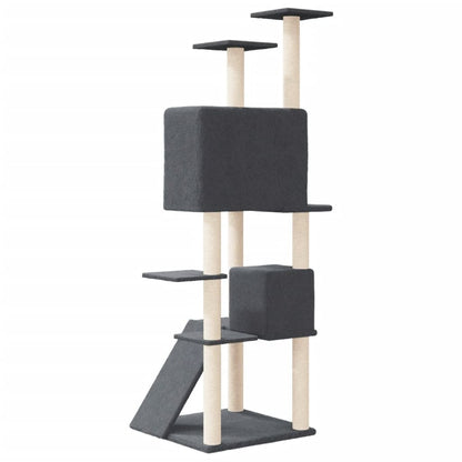 VIDAXL Arbre à Chat Avec Griffoirs En Sisal Gris Foncé 153 Cm