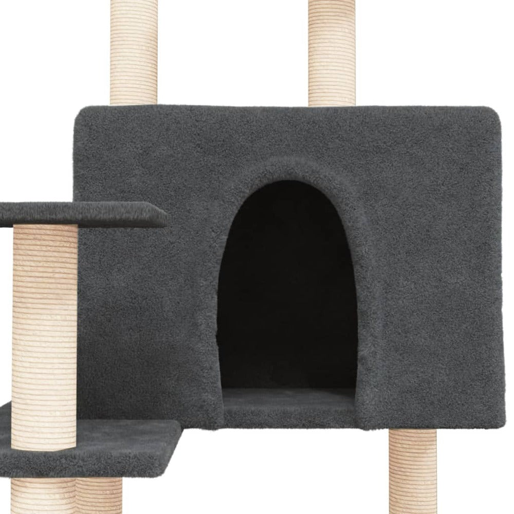 VIDAXL Arbre à Chat Avec Griffoirs En Sisal Gris Foncé 153 Cm