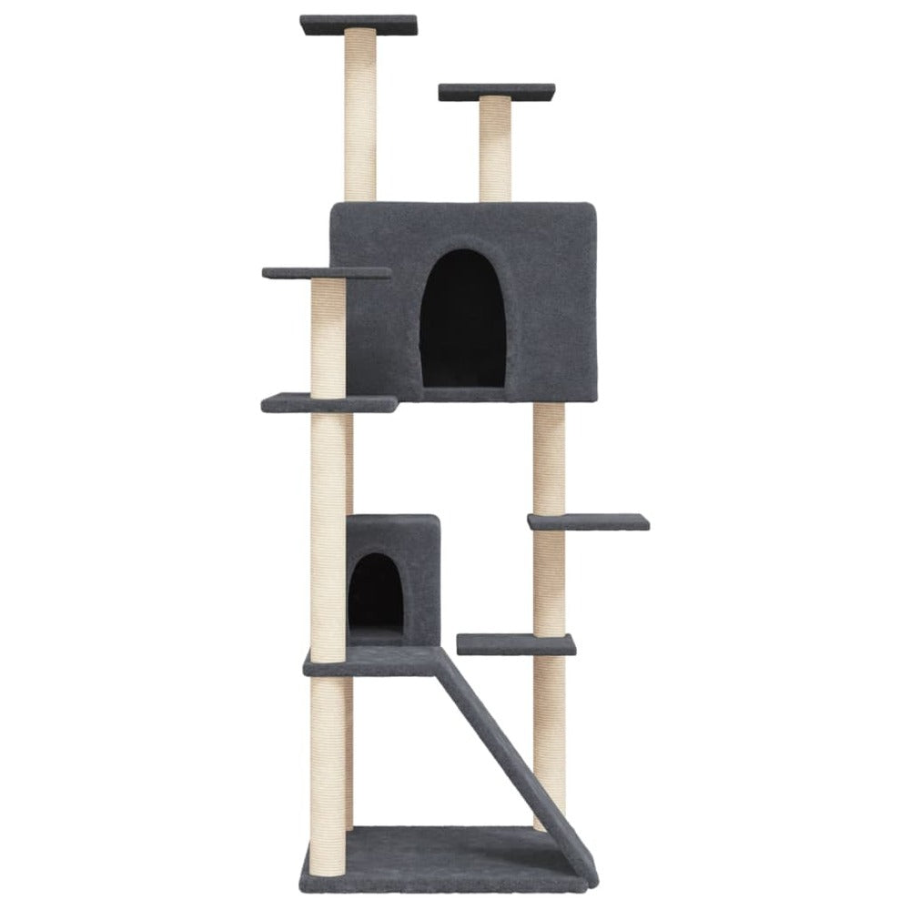 VIDAXL Arbre à Chat Avec Griffoirs En Sisal Gris Foncé 153 Cm