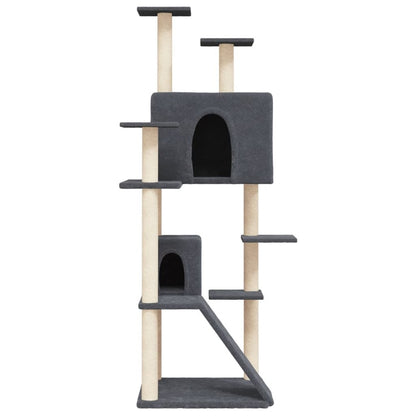 VIDAXL Arbre à Chat Avec Griffoirs En Sisal Gris Foncé 153 Cm
