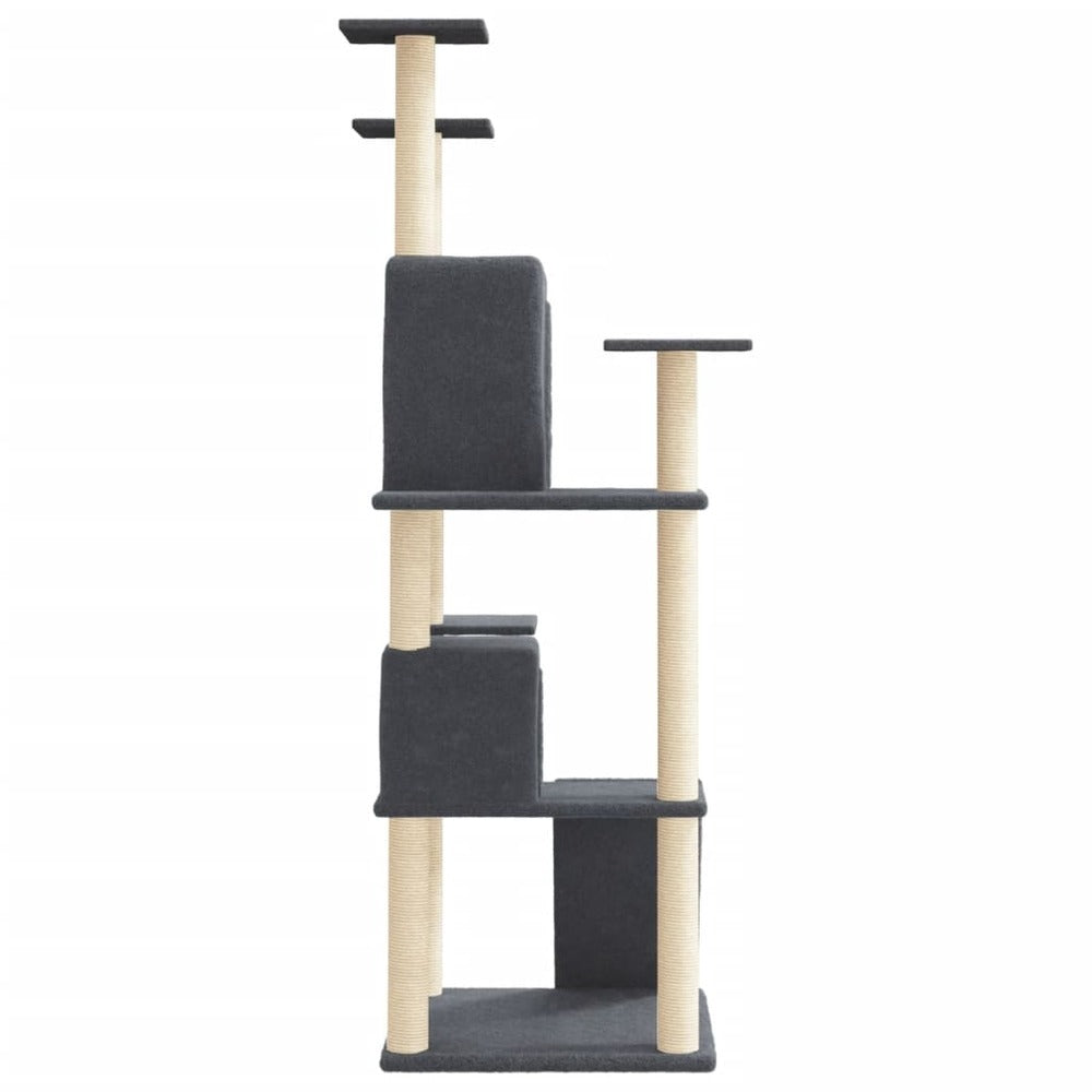 VIDAXL Arbre à Chat Avec Griffoirs En Sisal Gris Foncé 153 Cm