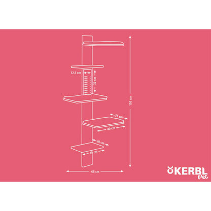 KERBL Arbre à Chat Timber Wall 150 Cm Naturel Et Taupe
